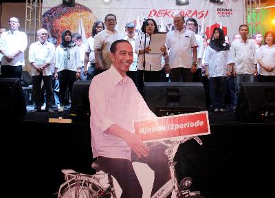 Organisasi kemasyarakatan Relawan Jokowi (Rejo) mendeklarasikan dukungan terhadap Joko Widodo untuk pemilihan presiden tahun depan. 