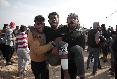 Demonstran diduga menjadi sasaran uji senjata Israel selama enam pekan di Gaza.