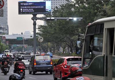 Sistem electronic road pricing (ERP) di Jalan Rasuna Said, Kuningan, Jakarta Selatan, 30 September 2014. Dok Tempo/Dasril Roszandi