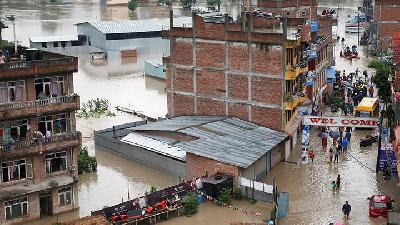 Banjir Nepal Tewaskan Puluhan Orang 