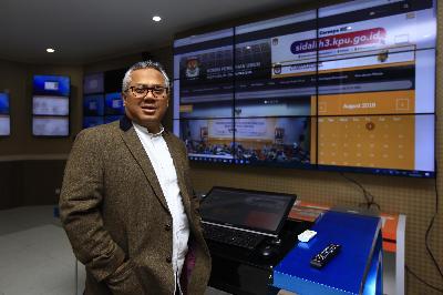 Ketua KPU Arief Budiman di Kantor KPU, Jakarta, Jumat 3 Agustus 2018. TEMPO/Subekti.