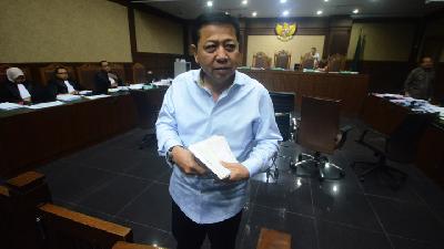 Setya Novanto di Pengadilan Tindak Pidana Korupsi Jakarta, Selasa pekan lalu.