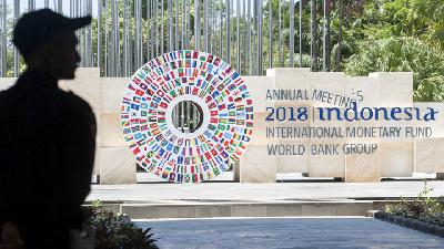Lokasi Pertemuan Tahunan Dana Moneter Internasional-Bank Dunia di Bali Nusa Dua Convention Center, Nusa Dua, Bali, Senin pekan lalu. 