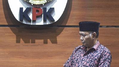 KPK Chairman Agus Rahardjo at a press conference in the KPK building, Jakarta, last January.