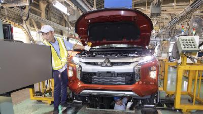 Mitsubishi Motors Thailand’s assembly line in Laem Chabang, Chonburi Province.