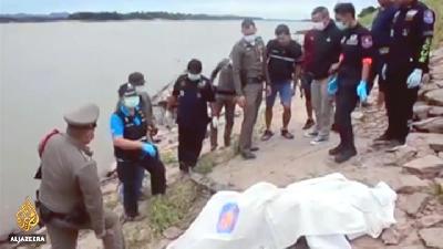 Penemuan mayat yang diduga aktivis antipemerintah di Sungai Mekong, Thailand, 23 Januari lalu./Youtube Aljazeera