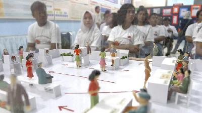 Voting station scale model at the inauguration of Medan KPU’s Rumah Pintar Pemilu, North Sumatra, October 2016. ANTARA/Irsan Mulyadi