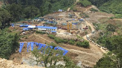 Lokasi rumah turbin PLTA Batang Toru di Marancar, Tapanuli Selatan, Sumatera Utara, September 2018. TEMPO/Erwan Hermawan