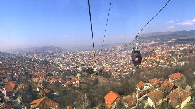 Pemandangan Kota Sarajevo, Bosnia-Herzegovina, dari Sarajevska Zicara. TEMPO/Philipus Parera