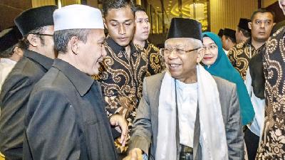 KH Ma’ruf Amin menghadiri Halaqah Kebangsaan dan Halalbihalal Pengurus Nahdlatul Ulama Wilayah Jawa Tengah di Semarang, 19 Juni 2019. ANTARA/Aji Styaw
