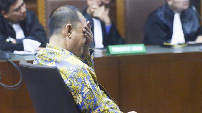 Syafruddin Arsyad Te­meng­gung at the verdict hearing trial in the Jakarta Corruption Court, September 2018.