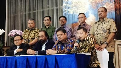 Pertemuan sejumlah ketua umum partai politik koalisi Joko Widodo di Jakarta, 22 Juli 2019./detikcom/ Eva