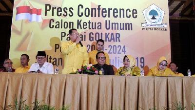 Bambang Soesatyo mendeklarasikan diri sebagai calon ketua umum Partai Golkar di Jakarta, Kamis, 18 Juli 2019./TEMPO /Hilman Fathurrahman  W