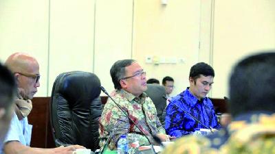 Menteri Perencanaan Pembangunan Nasional Bambang Brodjonegoro saat berdiskusi dengan Ikatan Alumni Universitas Indonesia. istimewa