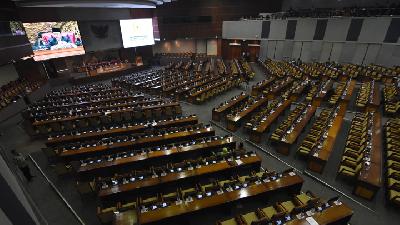 Rapat Paripurna ke-4 DPR masa persidangan I tahun sidang 2019-2020 di Kompleks Parlemen, Senayan, Jakarta, Selasa, 27 Agustus lalu. 