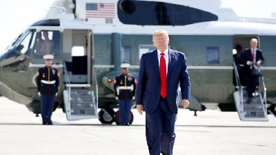 Presiden Amerika Serikat Donald Trump tiba di Washington, DC, 26 September 2019. Reuters/Jonathan Ernst
