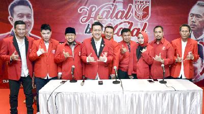 Halalbihalal dan konferensi pers kepengurusan baru Partai Keadilan dan Persatuan Indonesia di Jakarta, Juni 2018. TEMPO/Fakhri Hermansyah