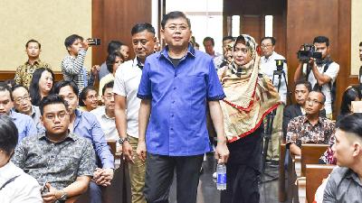 Lucas mengikuti sidang putusan di Pengadilan Tindak Pidana Korupsi Jakarta, 20 Maret 2019. TEMPO/Imam Sukamto