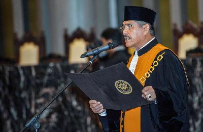 Ketua Mahkamah Agung (MA) M. Hatta Ali di gedung MA, Jakarta, 2018. TEMPO/Tony Hartawan