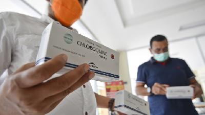 Chloroquine drug for Sulianti Saroso Hospital in Jakarta, in March. ANTARA/Aditya Pradana Putra
