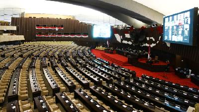 Rapat Paripurna DPR Pembukaan Masa Persidangan III Tahun Sidang 2019-2020 di Kompleks Parlemen, Senayan, 30 Maret 2020. ANTARA/Rivan Awal Lingga