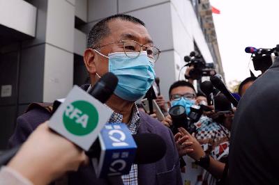 Jimmy Lai di Hong Kong, Cina, 28 Februari lalu. REUTERS/Tyrone Siu
