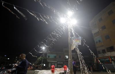 Dekorasi menyambut Ramadhan di KotaToukh, Al Qalyubia Governorate, Kairo, Mesir, Senin lalu. REUTERS/Amr Abdallah Dalsh