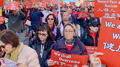 A rally against racism abuse towards Asians and Asian descendants in the United States, during the corona pandemic, in San Francisco, last March./Twitter Senator Scott Wiener