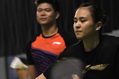 Melati Daeva Oktavianti saat berlatih di Pelatnas Cipayung, Jakarta, 5 Maret lalu. ANTARA/Aditya Pradana Putra
