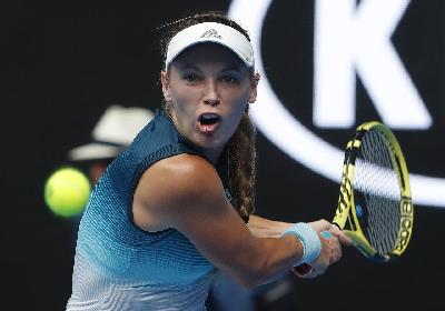 Caroline Wozniacki dalam Australian Open di Melbourne Park, Melbourne, Australia, 16 Januari 2019.. REUTERS/Adnan Abidi