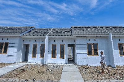 Pembangunan rumah bersubsidi di kawasan Buni Bakti, Bekasi, Jawa Barat, Agustus 2019. Tempo/Tony Hartawan