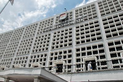 Gedung Komisi Pemilihan Umum (KPU) Republik Indonesia, di Jakarta, 20 Maret 2020.  TEMPO/Hilman Fathurrahman W