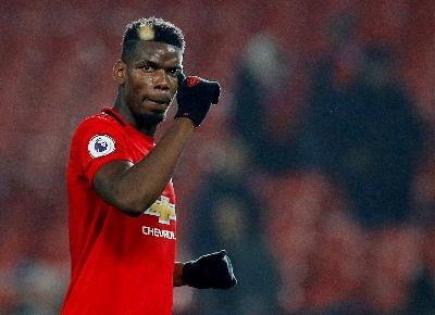 Paul Pogba di Old Trafford, Manchester, Inggris.  REUTERS/Phil Noble 