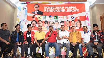 Pertemuan Sekjen Koalisi Jokowi Widodo-Amin Maaruf  saat Pemilu Presiden, di Jakarta,Agustus 2018. ANTARA/Akbar Nugroho Gumay