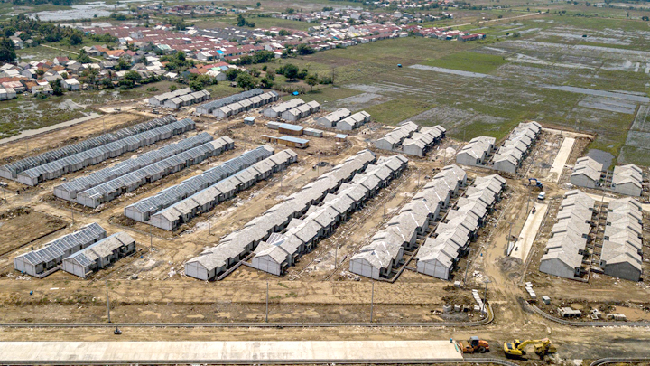 Pembangunan perumahan bersubsidi di kawasan Desa Buni Bakti, Kecamatan Babelan, Bekasi, Jawa Barat, Desember 2019./Tempo/Tony Hartawan