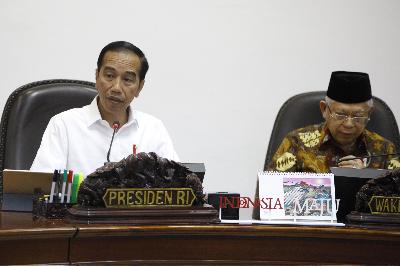 Presiden Joko Widodo dan Wakil Presiden Ma'ruf Amin di Kantor Presiden, komplek Istana Kepresidenan, Jakarta, 18 Februari 2020. TEMPO/Subekti