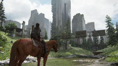 Ellie saat memasuki reruntuhan Seattle, Washington di The Last of Us Part II. Foto: Sony Interactive Entertainment