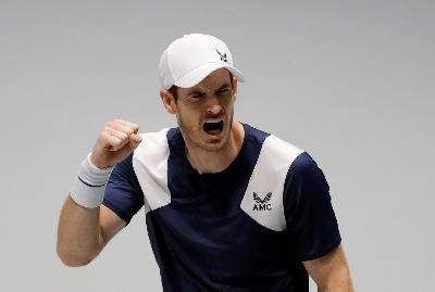 Andy Murray pada turnamen Davis Cup di Caja Magica, Madrid, Spanyol, November 2020.  REUTERS/Susana Vera