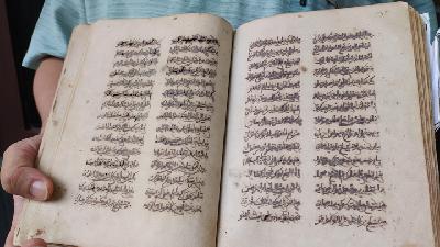 Syair Perang Palembang yang terdiri atas 260 bait yang ditulis dengan huruf Arab Melayu./Tempo/Parliza Hendrawan