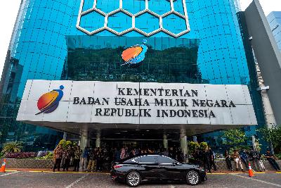 Gedung Kementerian Badan Usaha Milik Negara di Jakarta, 25 Novermber 2019. Tempo/Tony Hartawan