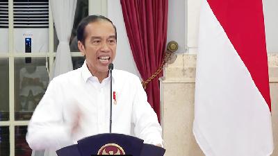 Presiden Joko Widodo memberikan arahan mngenai penanganan Covid-19, di Istana Merdeka, 18 Juni 2020./Youtube Setpres