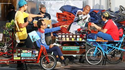 Komunitas Cargo Bike Indonesia di Kebayoran Baru, Jakarta, 7 Juli lalu.