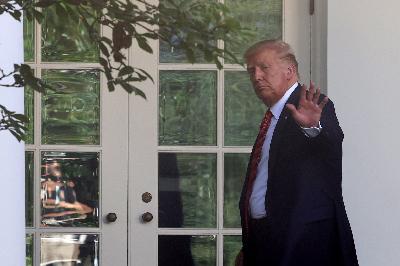 Donald Trump di Gedung Putih, Washington, Amerika Serikat, 14 Juli 2020. REUTERS/Jonathan Ernst