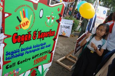 Kampanye menolak seks bebas dan kekerasan terhadap perempuan serta anak di Bandung, 2016. TEMPO/Prima Mulia