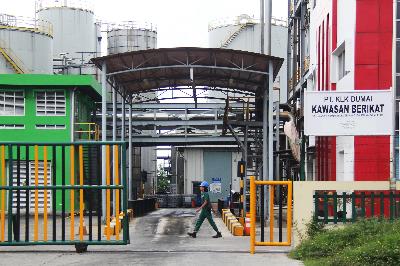 Kawasan Industri PT Pelindo I Dumai di Dumai, Riau, 6 April 2020. ANTARA/Aswaddy Hamid