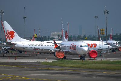 Pesawat maskapai Lion Air di Bandara Soekarno Hatta, Tangerang, Banten, 10 Juni 2020. Tempo/Tony Hartawan