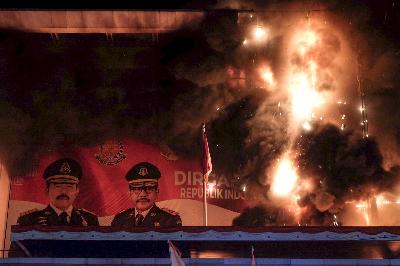 Kebakaran Gedung Utama Kejaksaan Agung Republik Indonesia di Jakarta, 22 Agustus 2020. TEMPO / Hilman Fathurrahman W