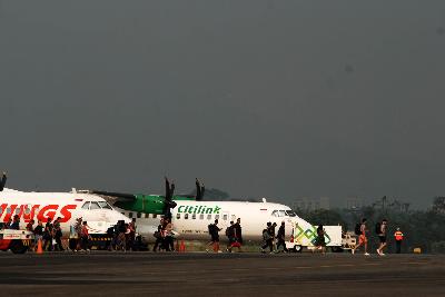 Pesawat di Bandara Husein Sastranegara, Bandung, Jawa Barat, Oktober 2019. TEMPO/Prima Mulia