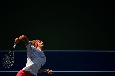 Alexander Zverev di  USTA Billie Jean King National Tennis Center, Flushing Meadows, New York, Amerika Serikat, 8 September 2020. Danielle Parhizkaran-USA TODAY Sports