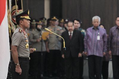 Kapolri Jenderal Polisi Idham Azis di Gedung Rupatama, Mabes Polri, Jakarta, 11 Februari 2020.  TEMPO/Hilman Fathurrahman W
